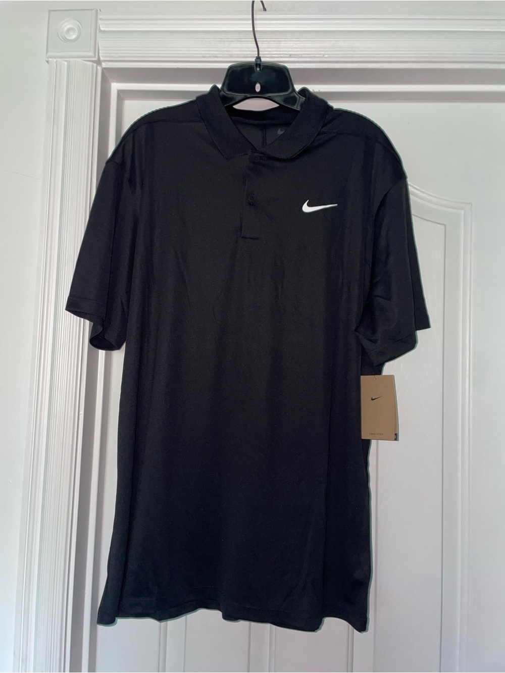 Nike Dri-Fit Tennis Polo Shirt In Black Mens Sz Large NWD See All Pics